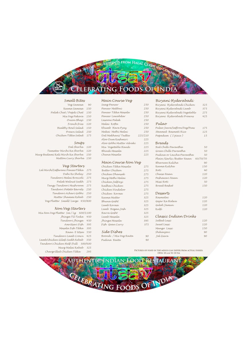 Utsav- Celebrating Foods of India menu 2