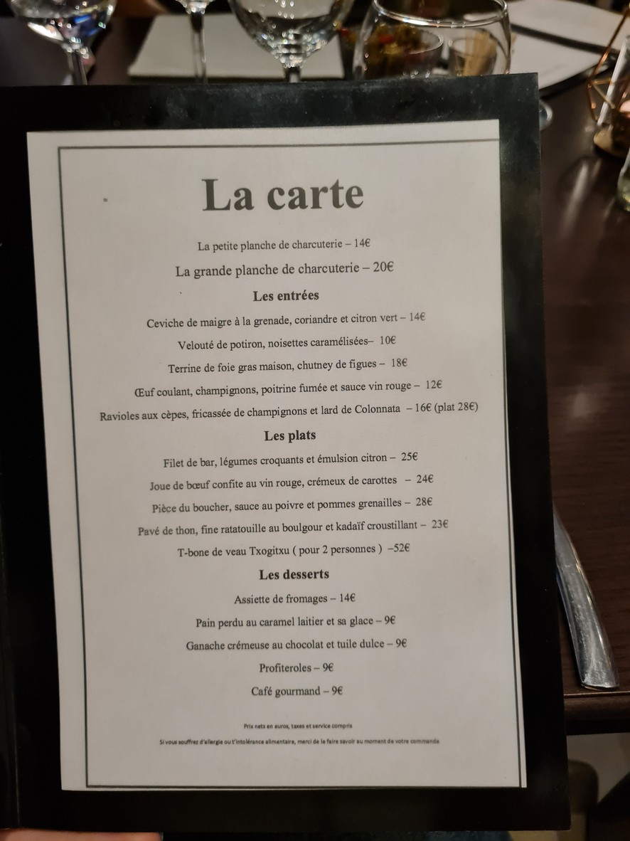 Les Trois Petits menu 1