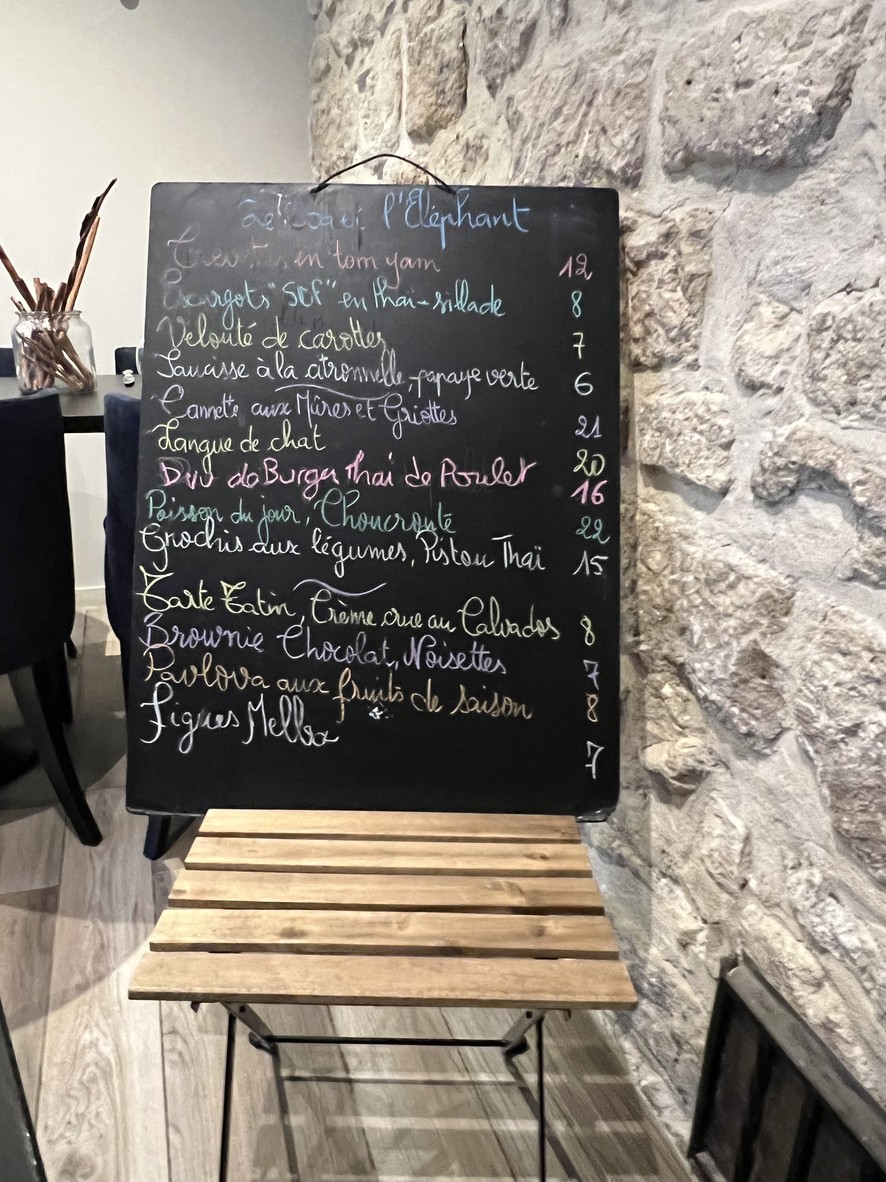 Le Coq et l’ Elephant menu 1