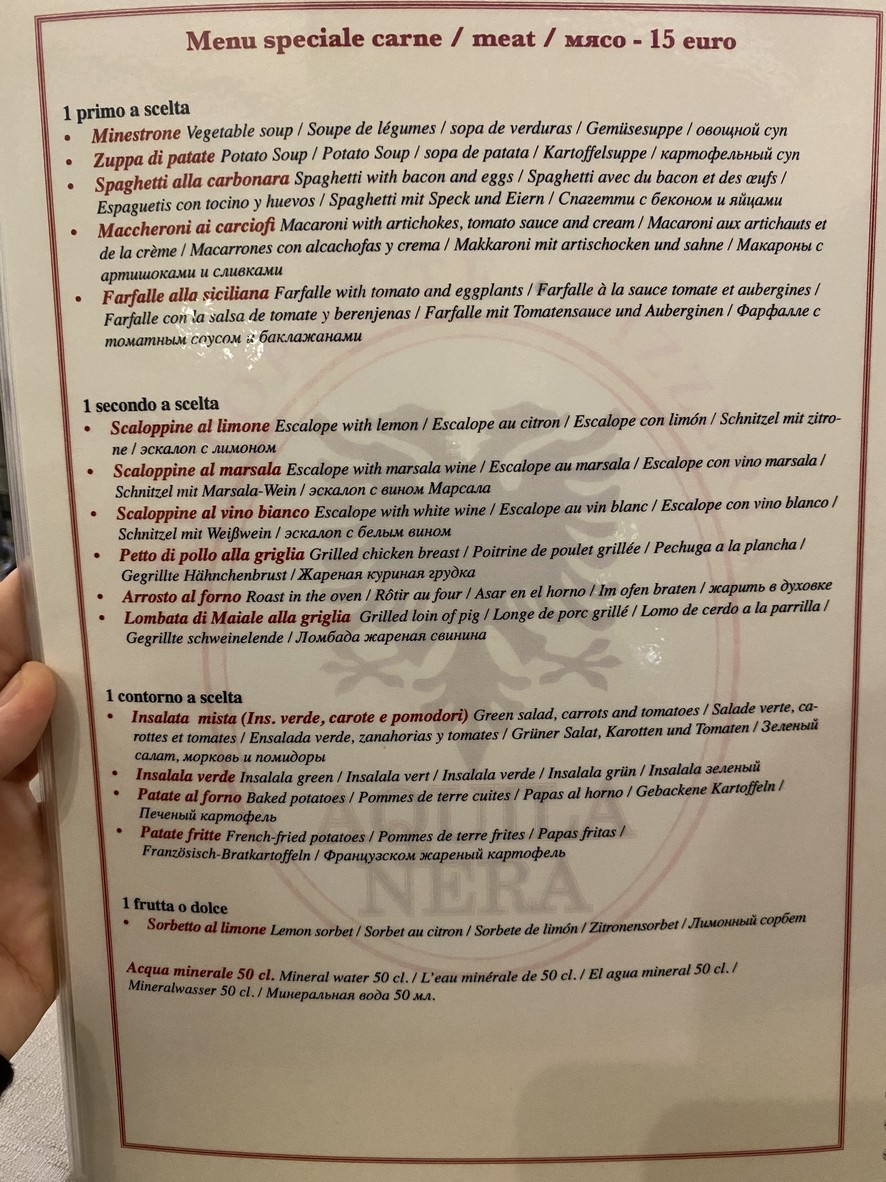 Aquila Nera menu 3