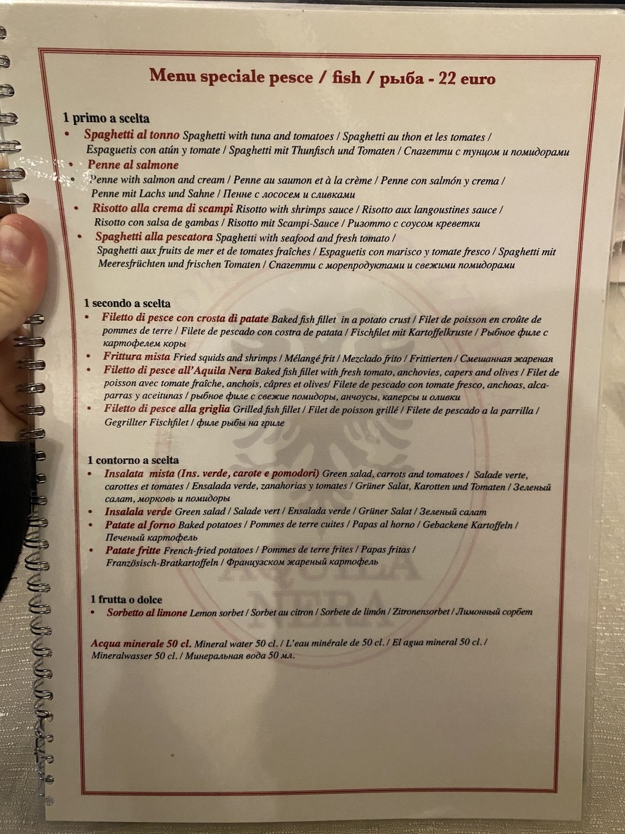Aquila Nera menu 4
