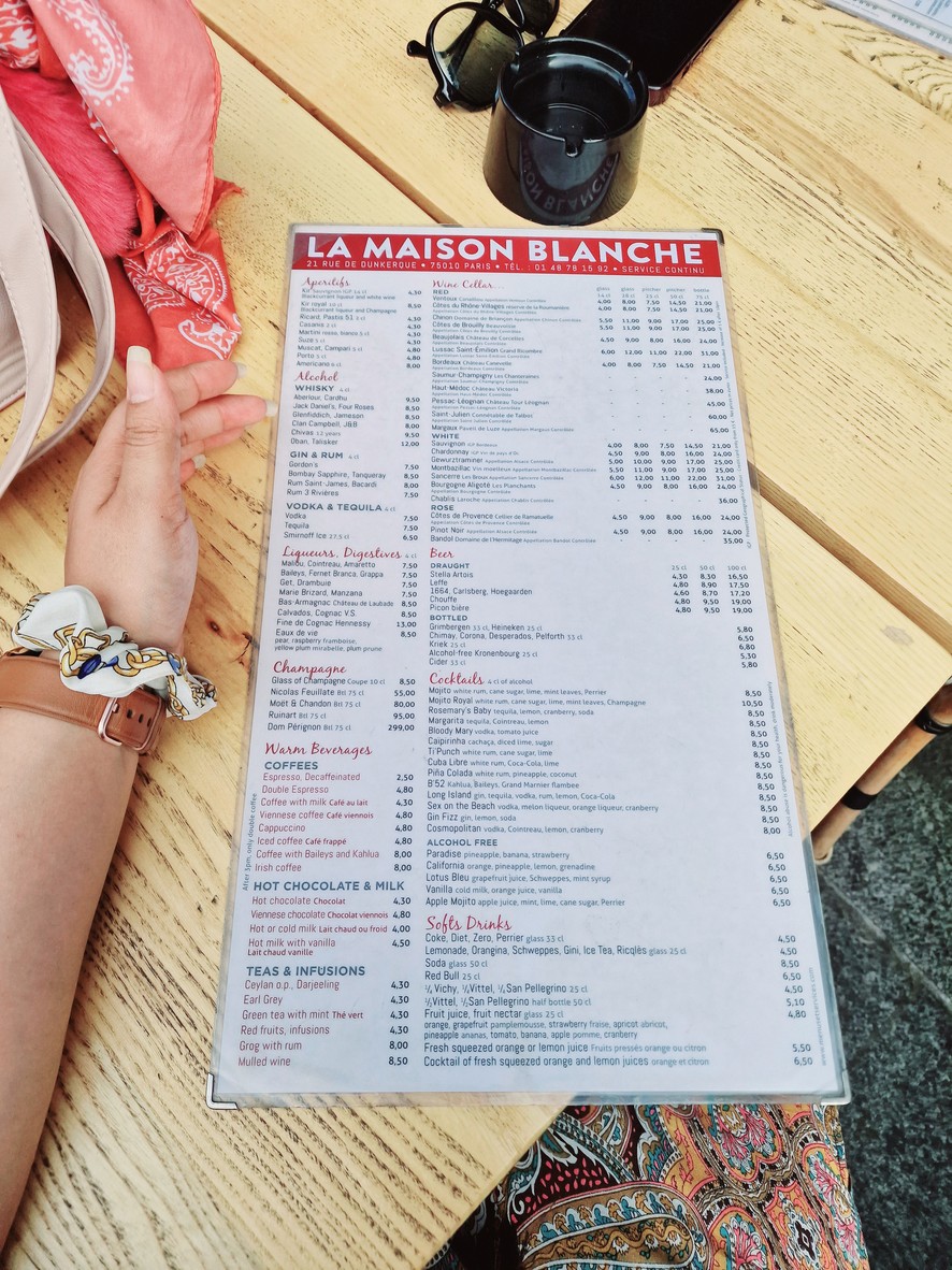 La Maison Blanche menu 2