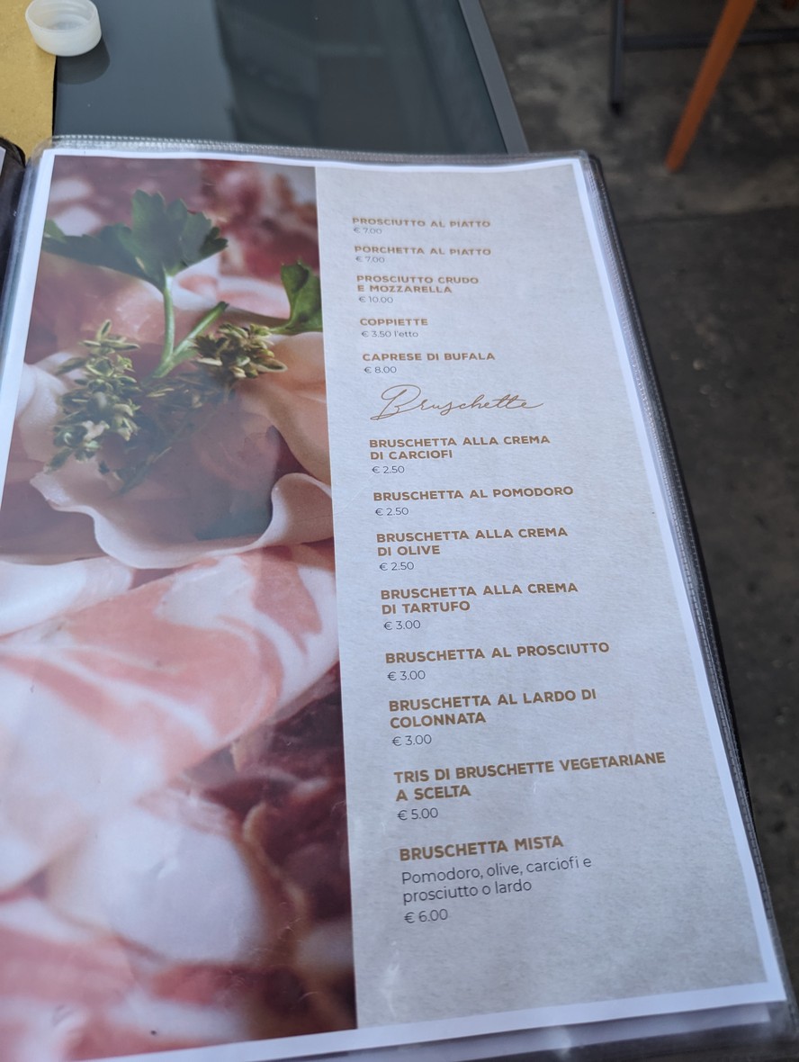 La Fraschetta Tuscolana menu 1