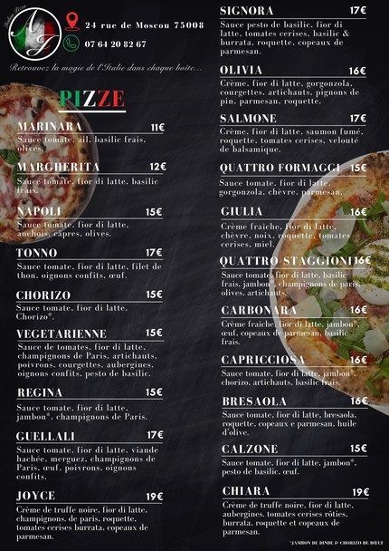 A.J Italian Pizza 🍕 | Pizza Faite Maison & Produits Frais - Best Pizzeria Paris 8ème près Gare Saint-Lazare & Place de Clichy