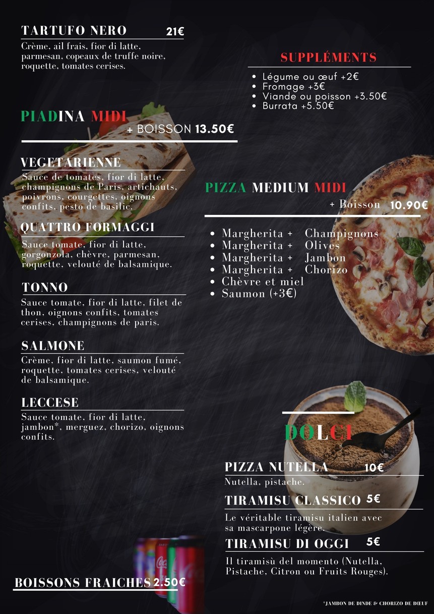 A.J Italian Pizza 🍕 | Pizza Faite Maison & Produits Frais - Best Pizzeria Paris 8ème près Gare Saint-Lazare & Place de Clichy menu 2