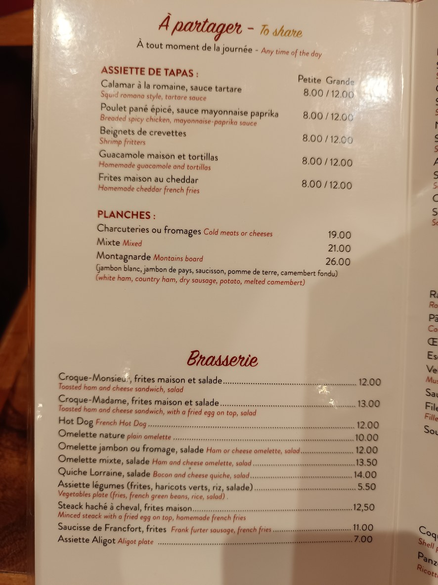 La liberté menu 1