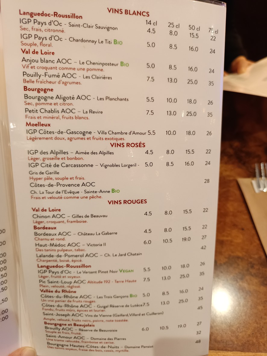 La liberté menu 4