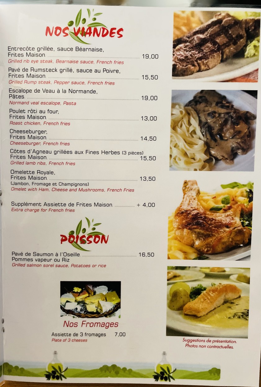 L'Olivier menu 4