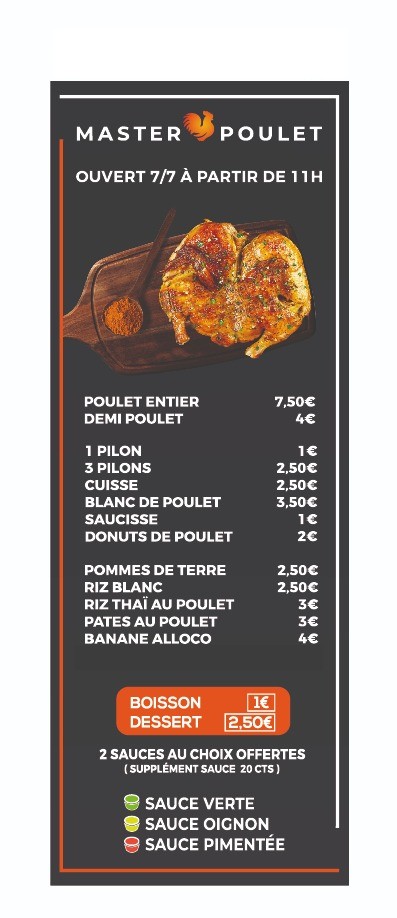 MASTER POULET - Noisy-le-sec menu 1