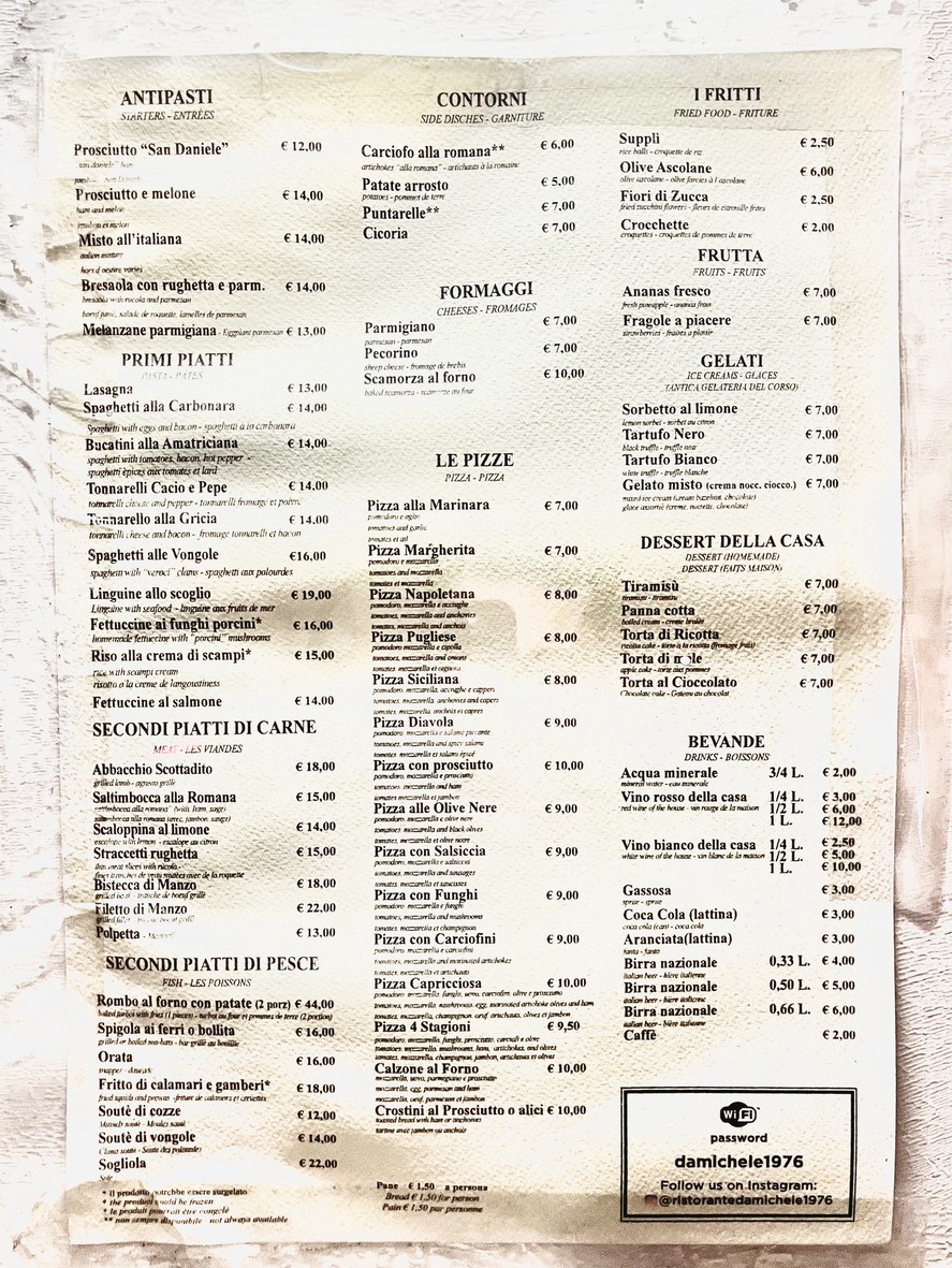 Ristorante Pizzeria da Michele menu 1