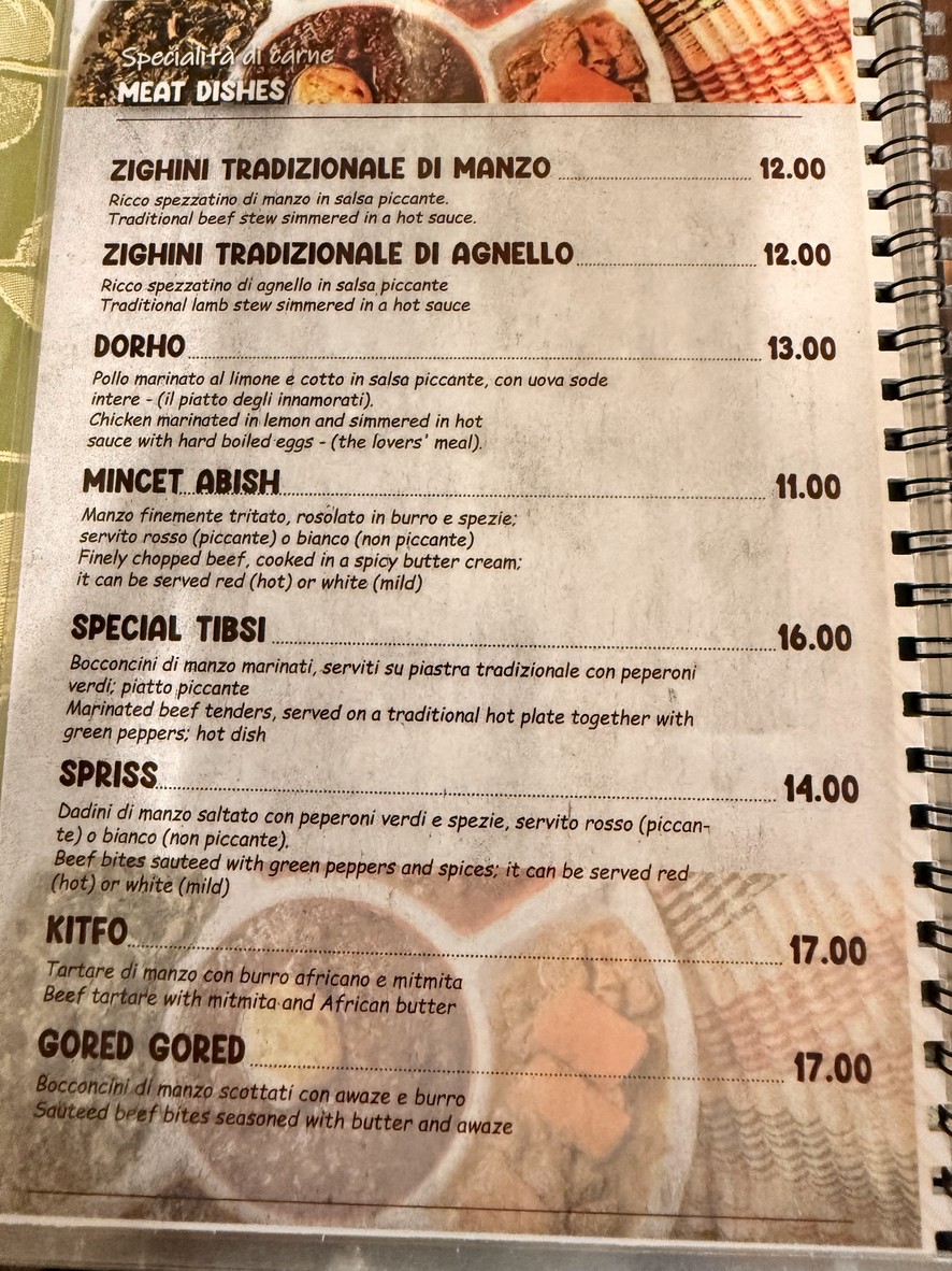 Asmara Restaurant menu 2