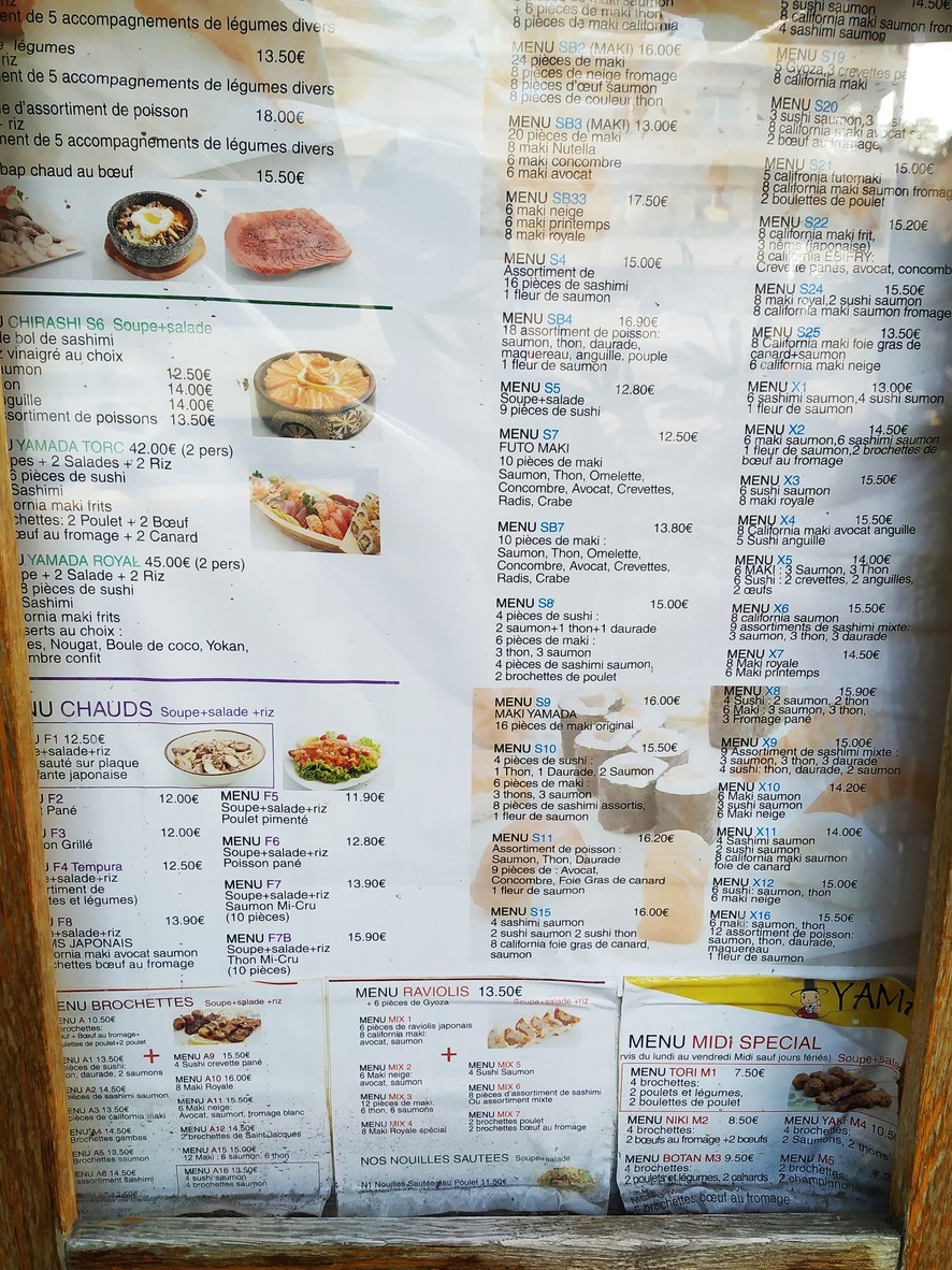 Yamada Restaurant menu 1