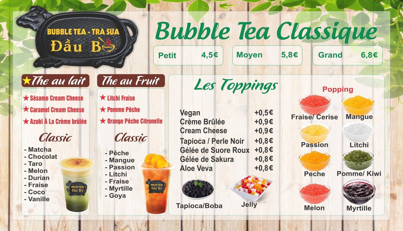 Banh mi Dau Bo menu 2