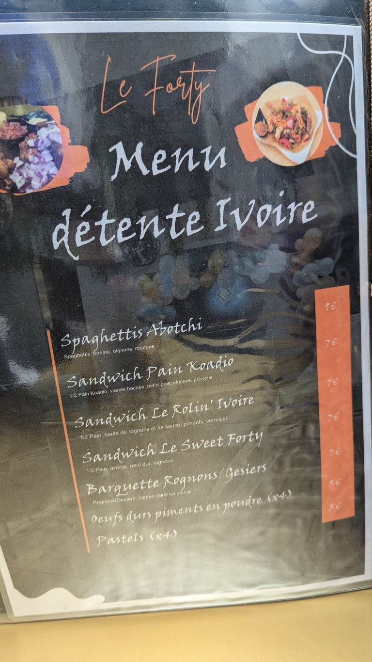 Le Forty menu 2
