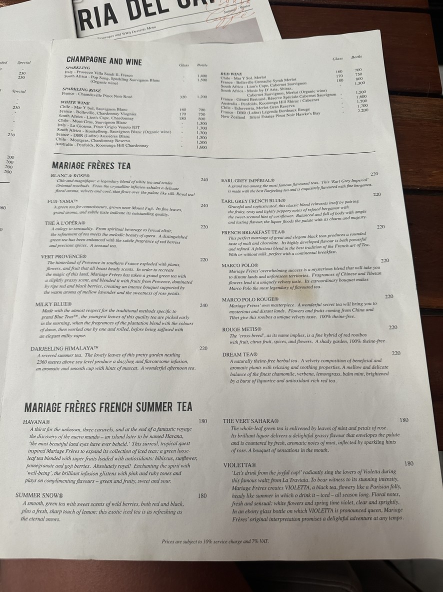 Bar Storia del Caffè, The Salil Hotel menu 4