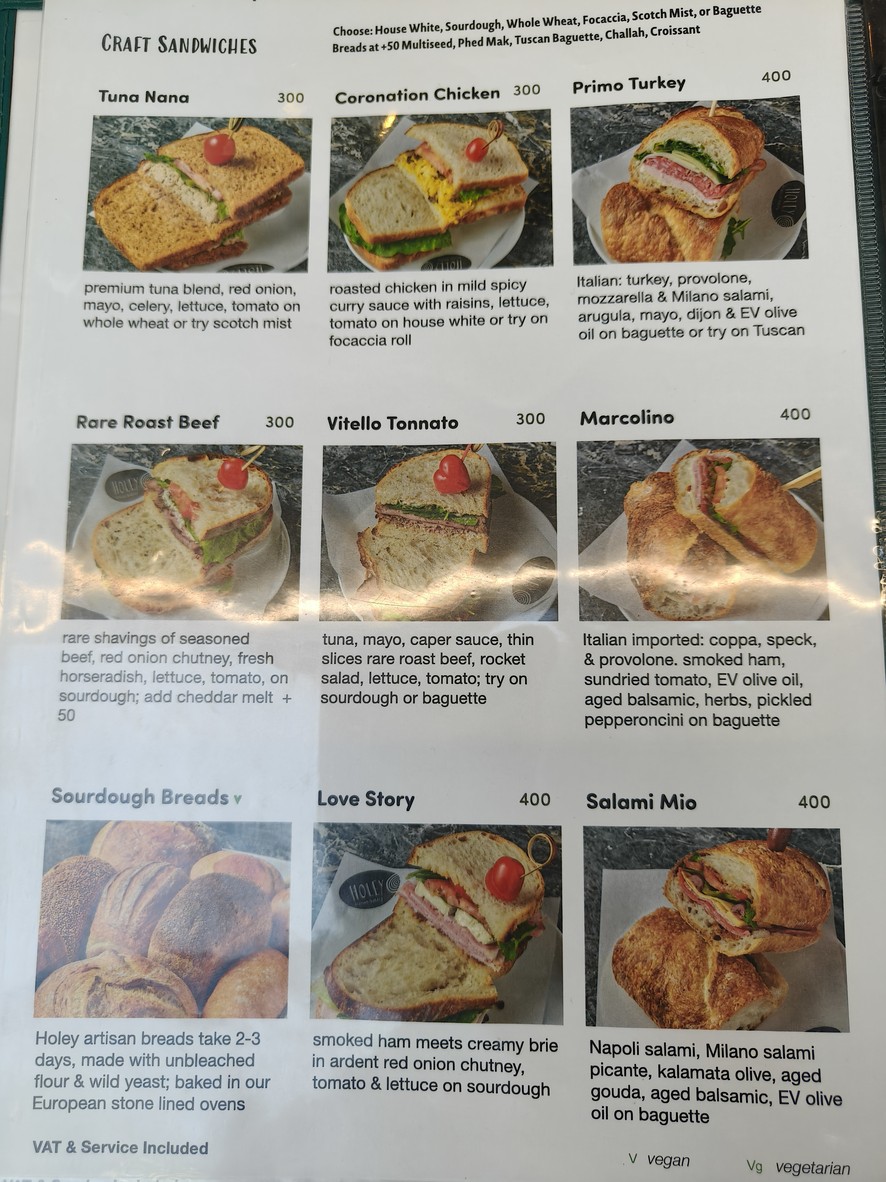 Holey Artisan Bakery and Cafe menu 2