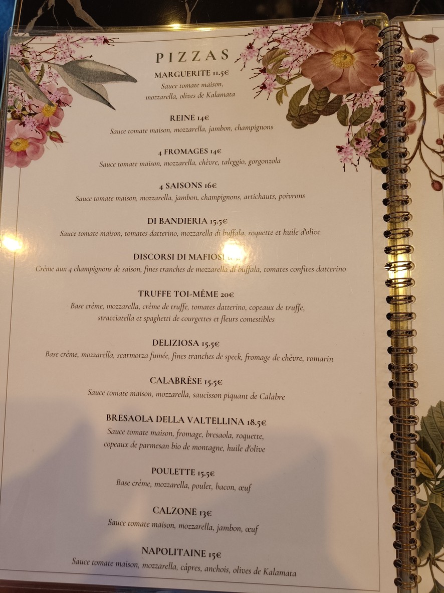 LA PLACE ITALIENNE Paris 17 menu 1