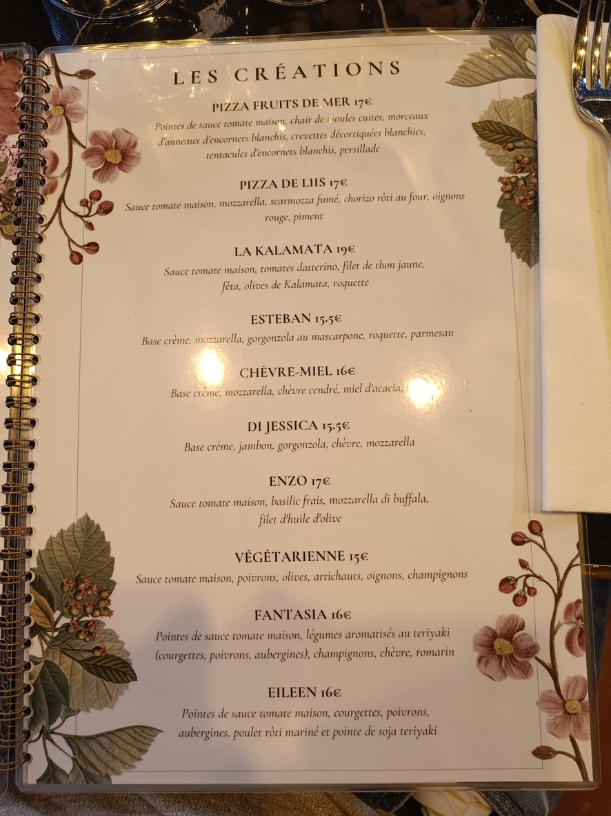 LA PLACE ITALIENNE Paris 17 menu 2