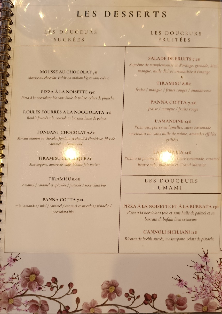LA PLACE ITALIENNE Paris 17 menu 4