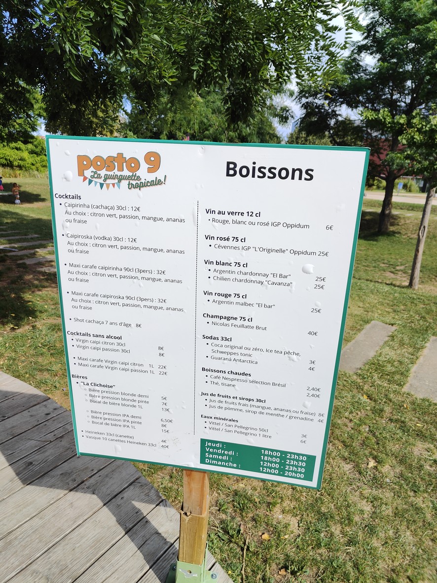 La Guinguette Posto 9 menu 2