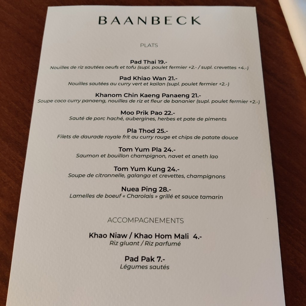 BAANBECK menu 1