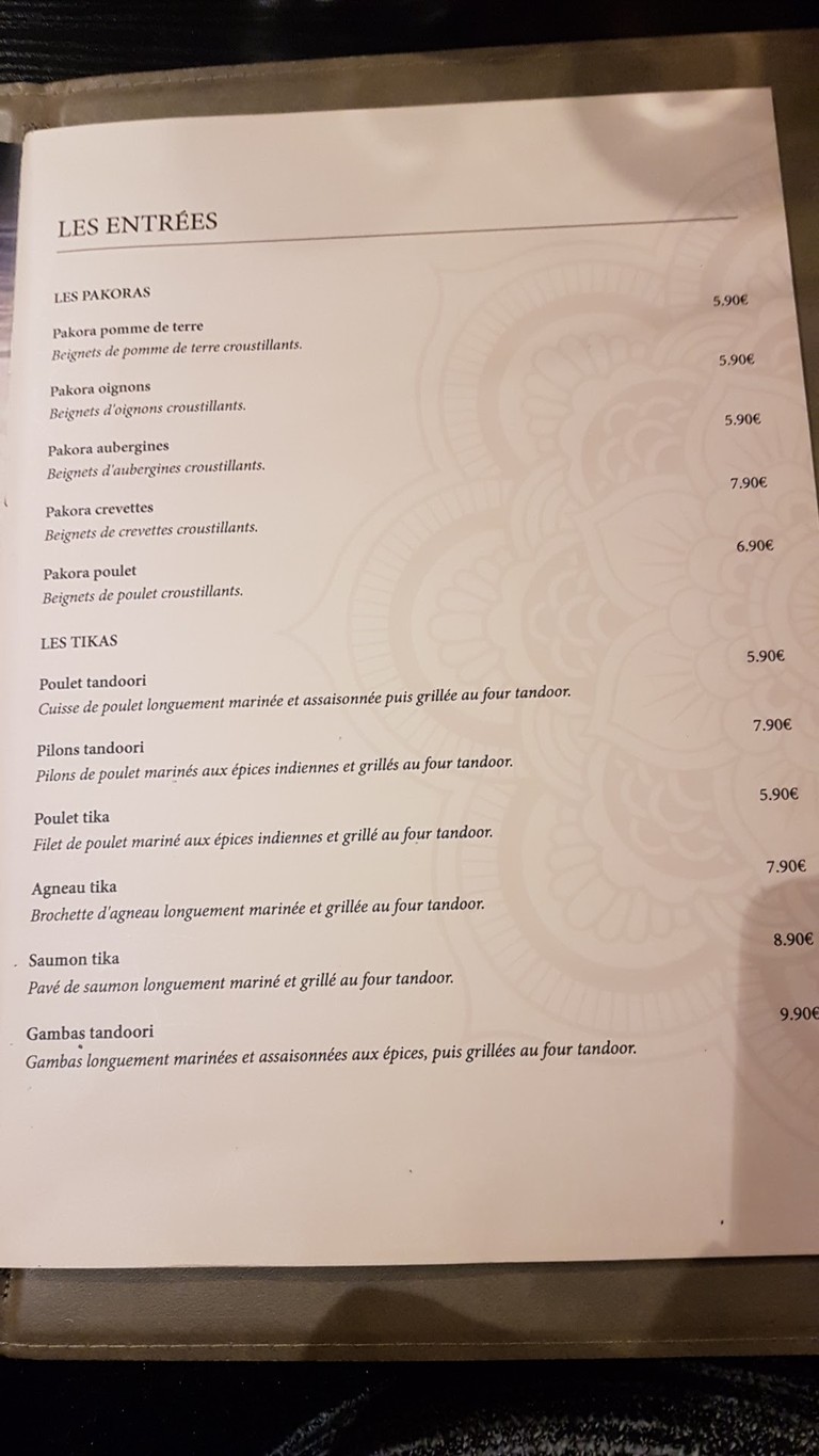 The Jaipur menu 2
