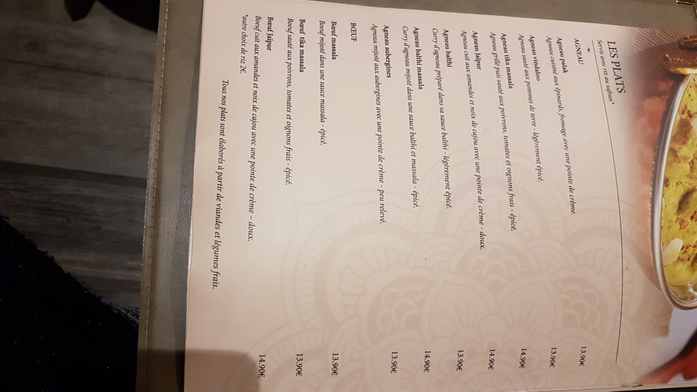 The Jaipur menu 3