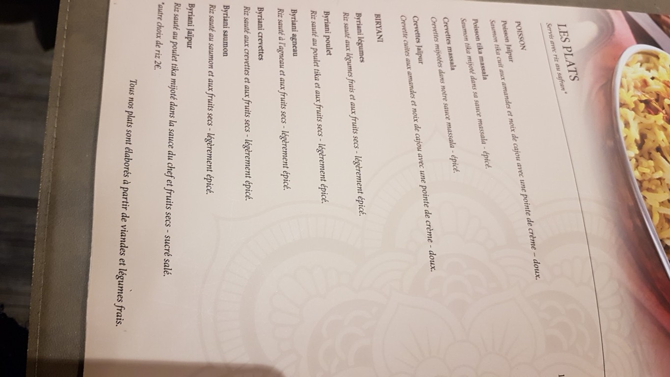 The Jaipur menu 4