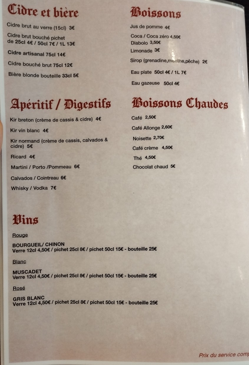 Bertine menu 3