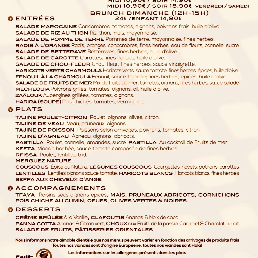 L'Arganier menu 1