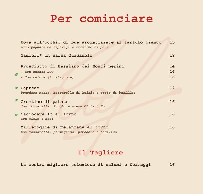 Raf Restaurant menu 1