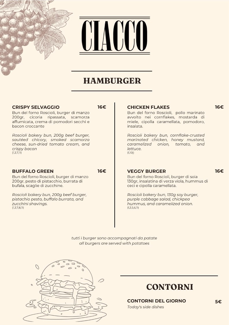 CIACCO - Restaurant Bistrò menu 3