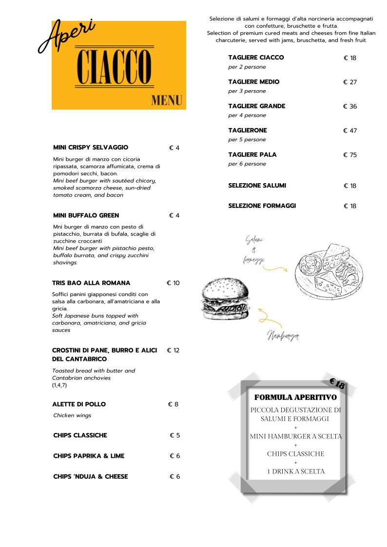 CIACCO - Restaurant Bistrò menu 4