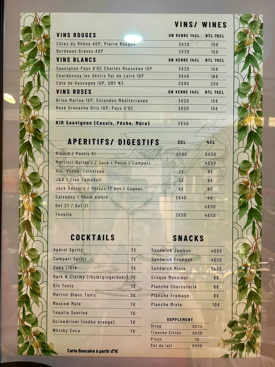 Tabac de la Porte d'Orleans menu 2