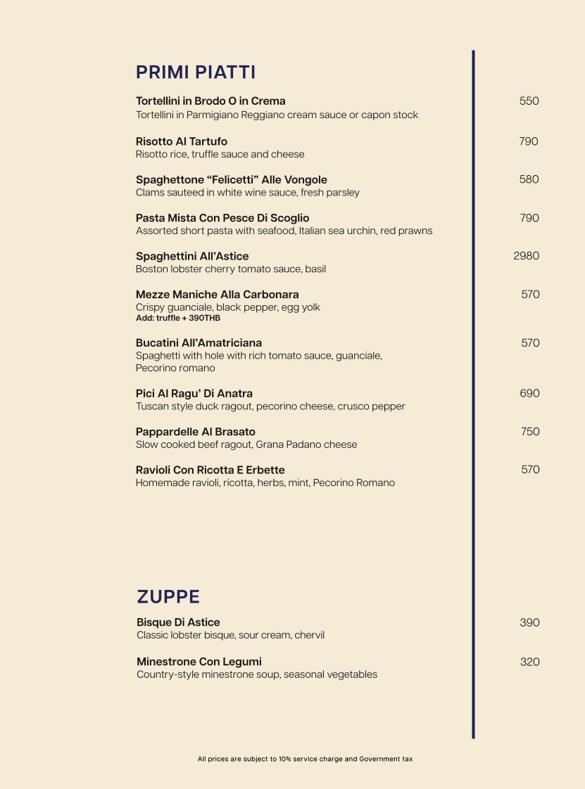 La Bottega Bangkok menu 2