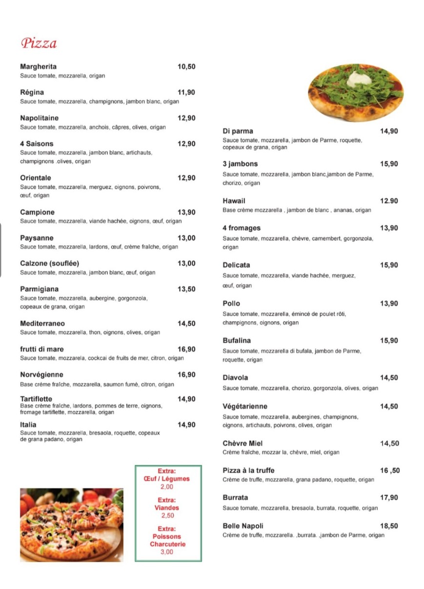Belle Napoli restaurant menu 2