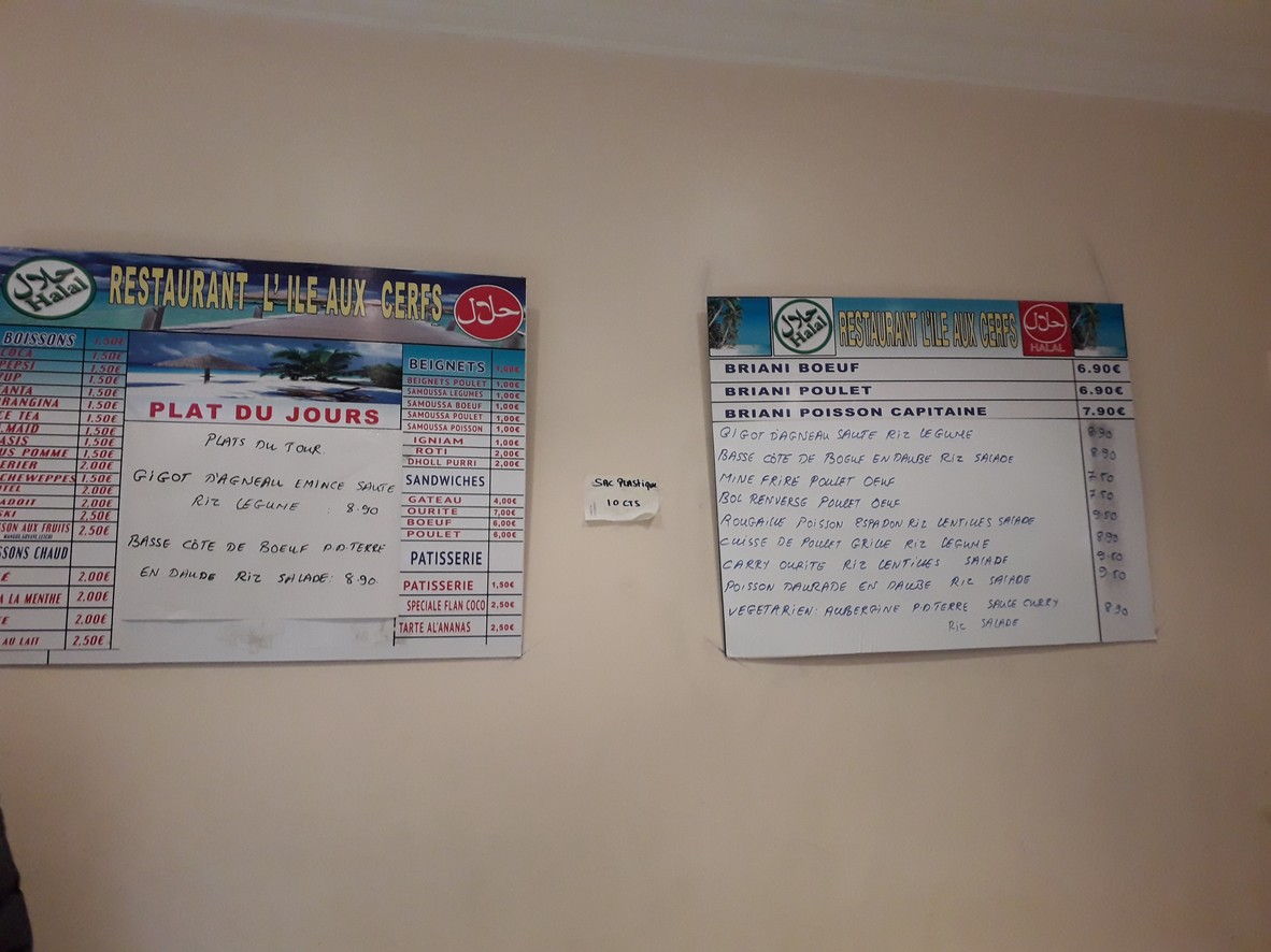 L'île aux Cerfs menu 1