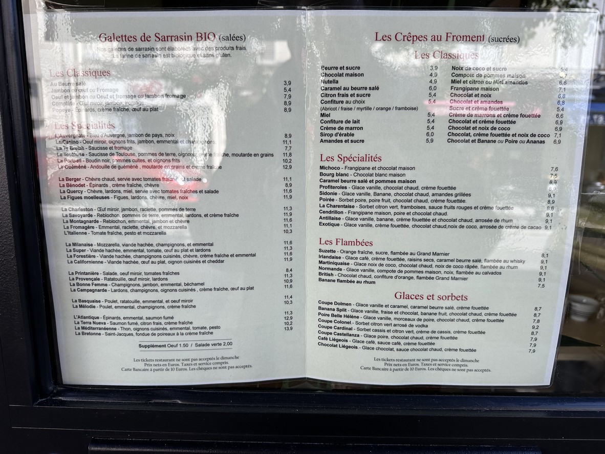 La crêperie du Village menu 2