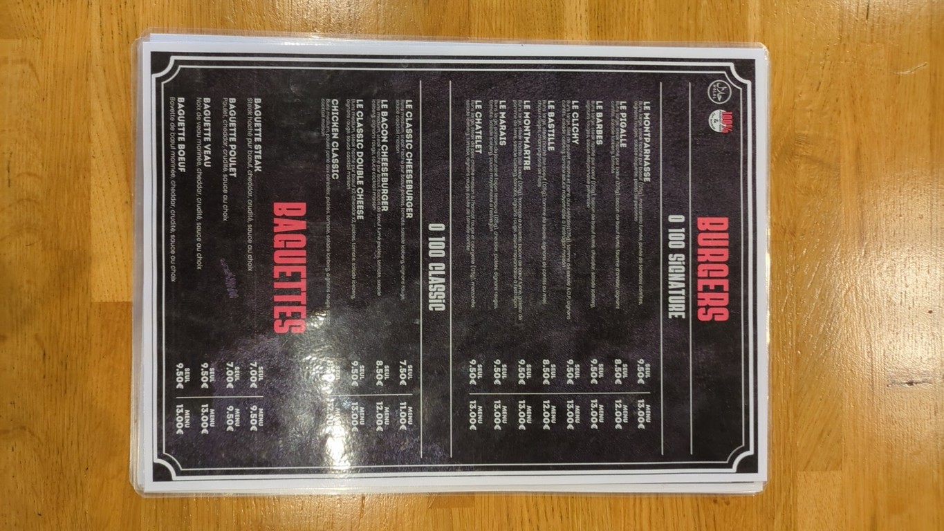 O'100 menu 1