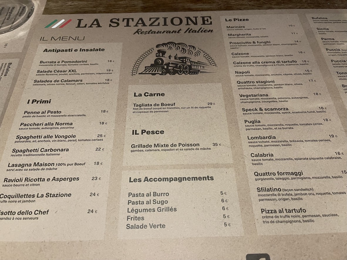 La Stazione menu 1