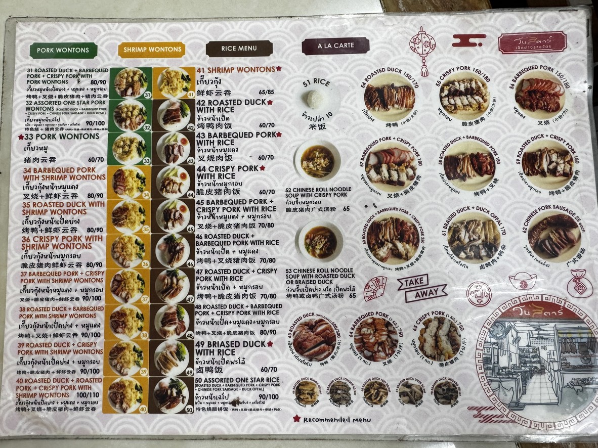 วันสตาร์ เป็ดย่างราชวัตร menu 2
