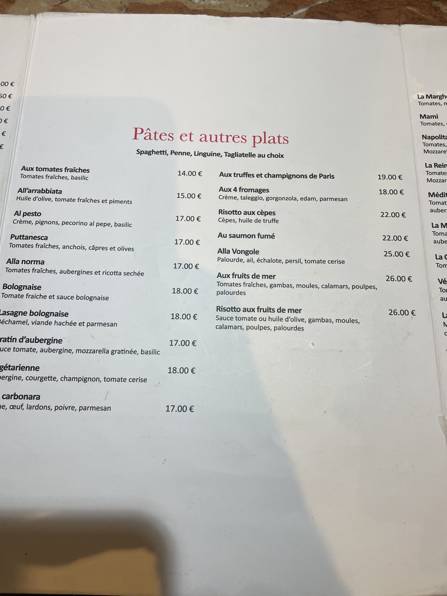 La Capricciosa menu 2