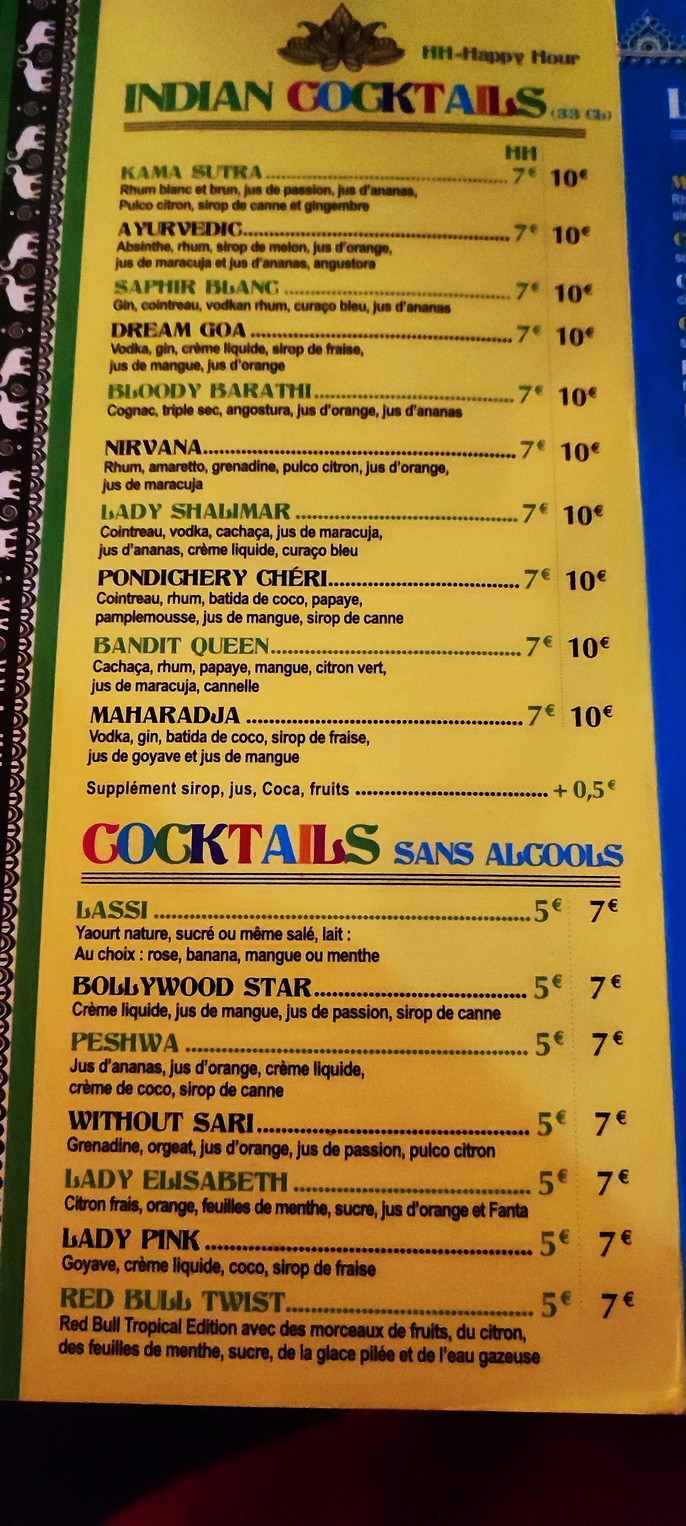 Indian Connection menu 2