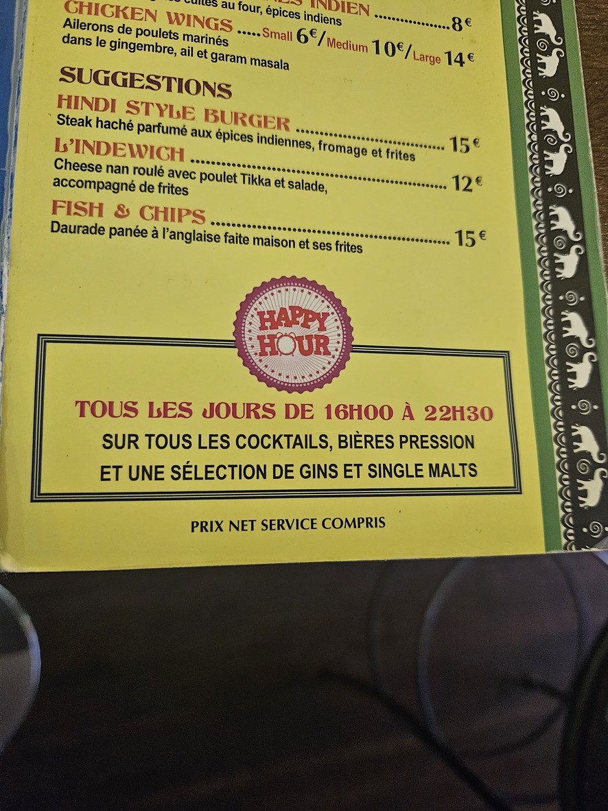 Indian Connection menu 3
