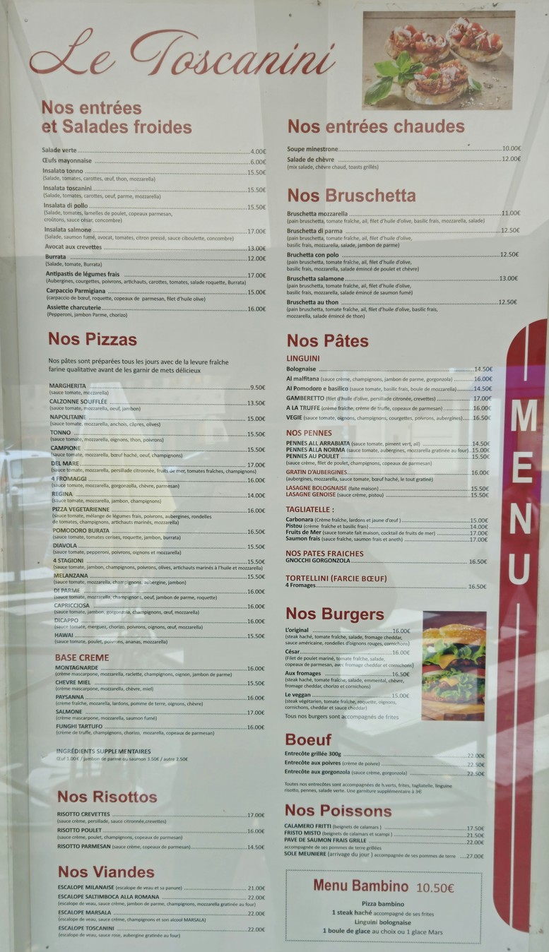Toscanini menu 1