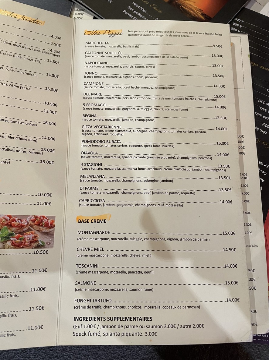 Toscanini menu 2