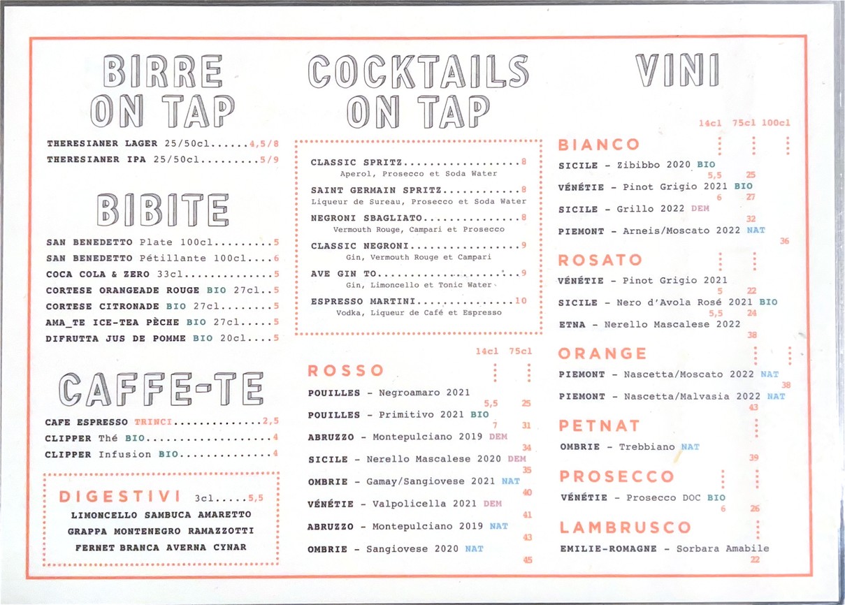 AVE Pizza Bar - Ménilmontant menu 2