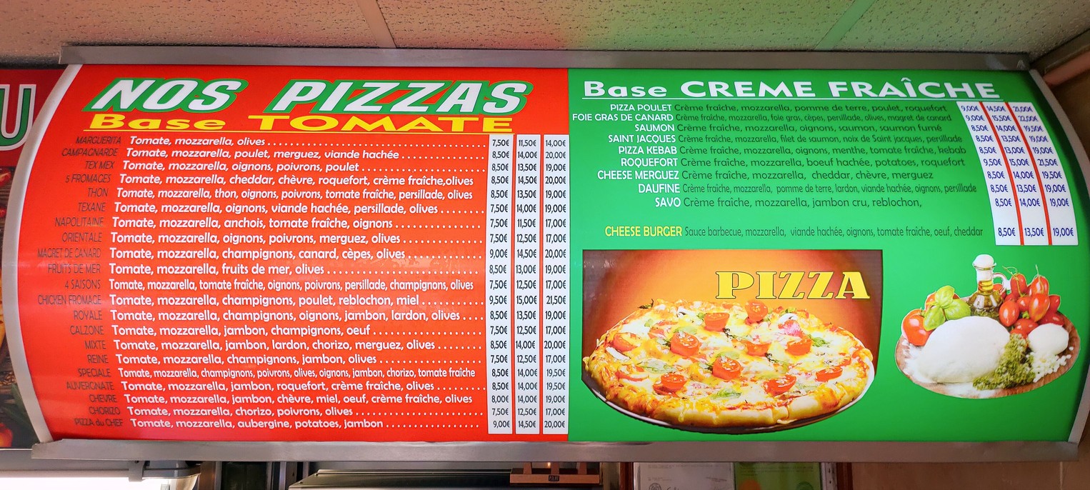 Caverne A Pizza menu 3