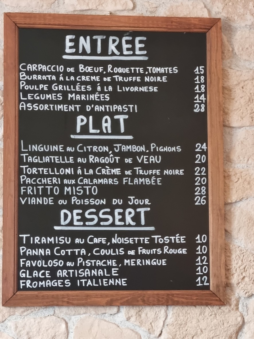La Rosa menu 1