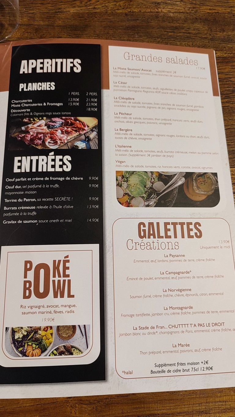 La 3ème Mi-Temps menu 1